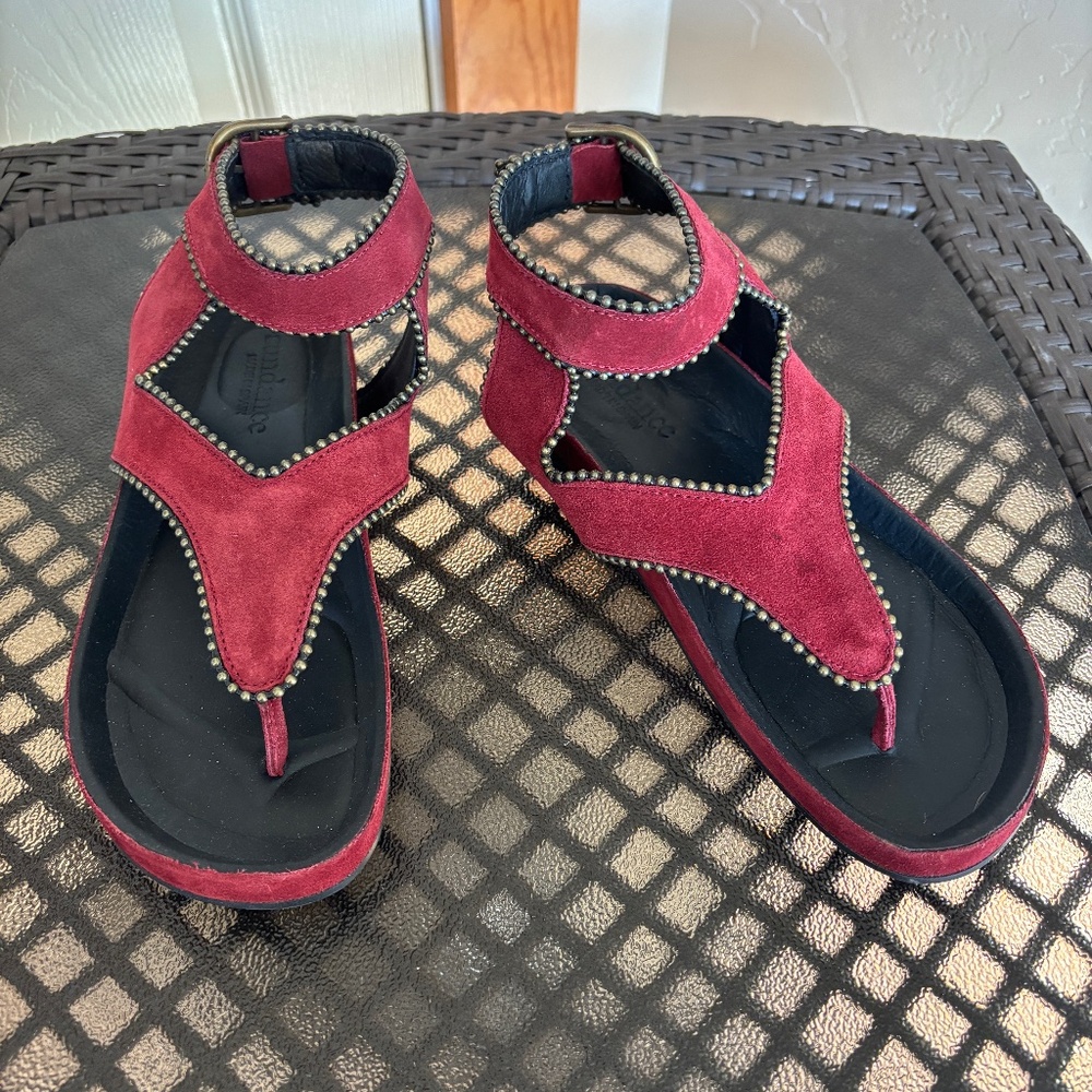 Sundance Reynah Studded Trim Suede Sandals Size 37 US 6.5-7